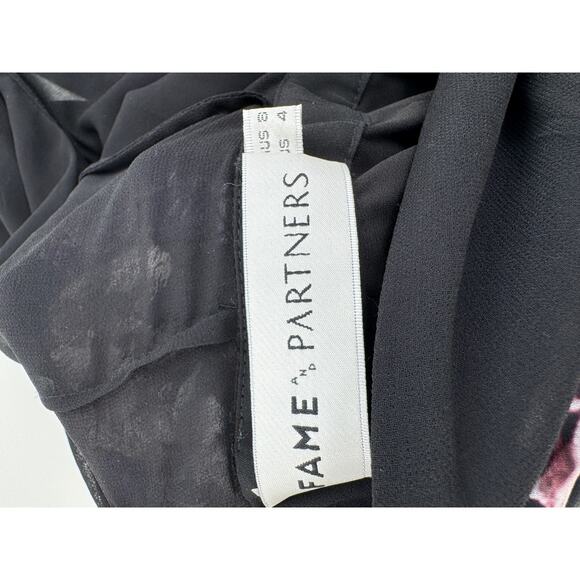 Fame And Partners Women's Black Purple Floral Print Maxi Blouson‎ Dress Size 4 - Picture 6 of 10